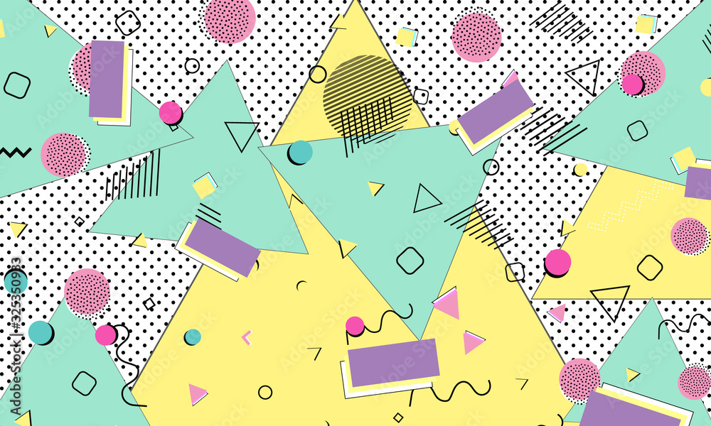 80s. Memphis pattern. Geometric shapes.Vector. 80s. Memphis pattern. Geometric shapes.Vector.