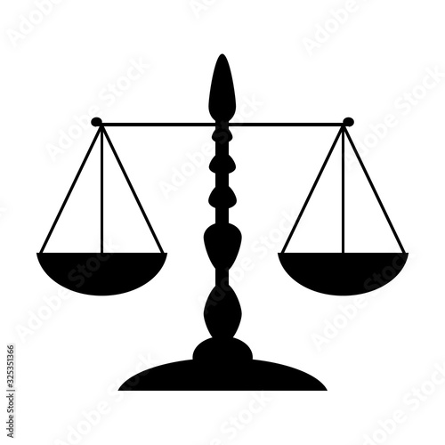 Magnificent and beautiful silhouette scales on a white background