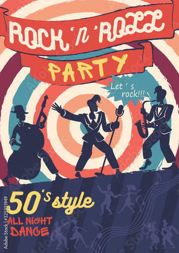 Cool Comic Retro Party Poster Template (em inglês). Passe Lápis através do  imagem vetorial de Anton345© 132438416