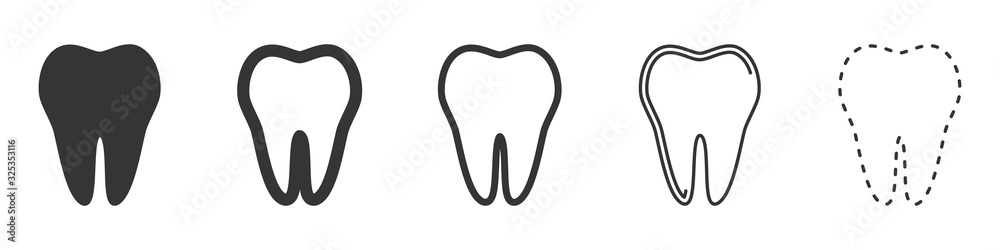Obraz premium Set of Tooth vector icons. Vector illustration.