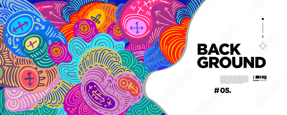 Colorful Abstract Batik Banner Template with Dummy Text for Web Design, Landing page, and Print Material. Colorful Abstract Batik Banner Template with Dummy Text for Web Design, Landing page, and Print Material.