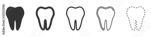 Set of Tooth vector icons. Vector illustration.