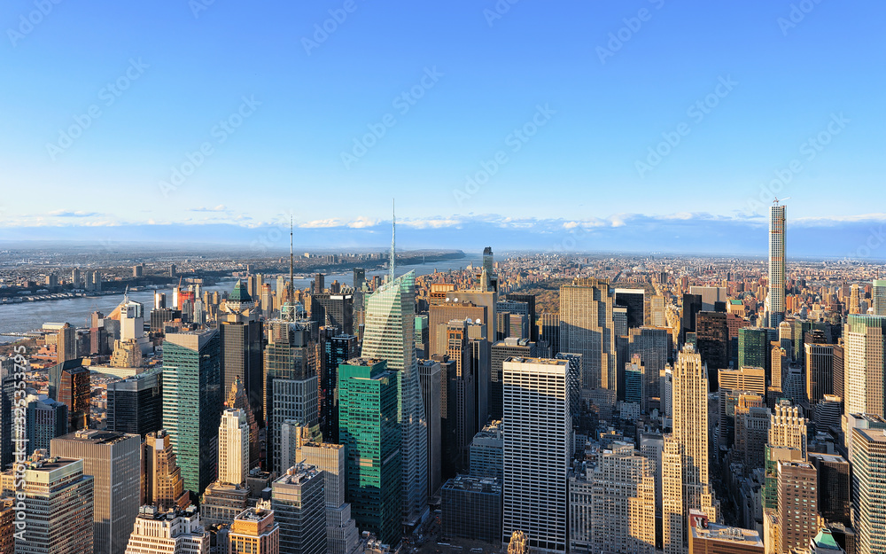 Aerial view on Midtown Manhattan NY America