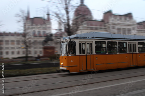 old tram in Budapest 