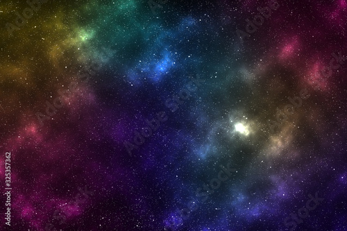 Abstract Space background with nebula and stars, night sky and milky way.
