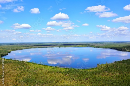 landscape with river and blue sky