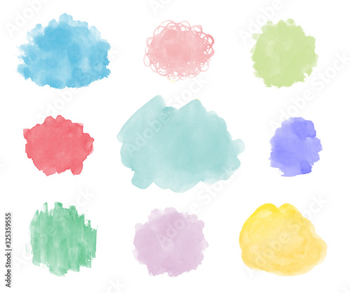 水彩 模様 ふきだし 画用紙 筆 水玉 ドット Stock Illustration Adobe Stock