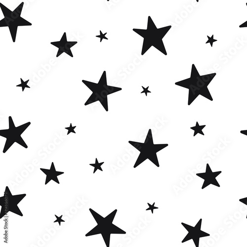 Hand drawn vector seamless star pattern, star quote, saying, retro, wedding, vintage, greeting card, web template.