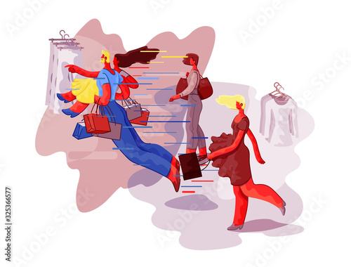 Girl with Boyfriend are going to shopping in the Shopping Center. People in the Shopping Center on Black Friday. Man holding his Girlfiend.