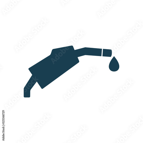 Isolated gasoline pump nozzle tower silhouette style icon vector design