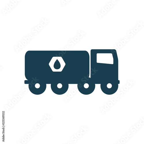 Isolated oil truck silhouette style icon vector design