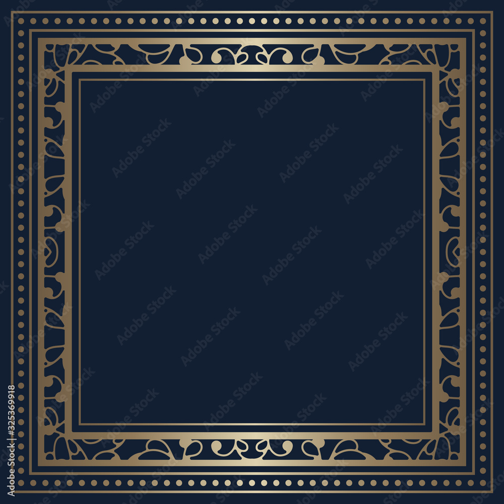 Square frame with gold border pattern