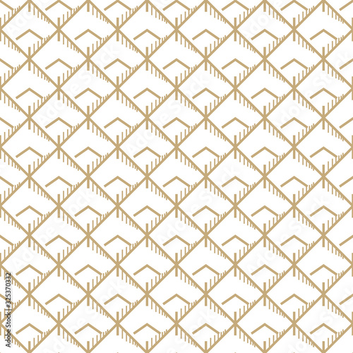 Wallpaper Mural Abstract simple pattern with golden lines. White and gold ornamental background. Seamless geometric texture in minimal style. Torontodigital.ca