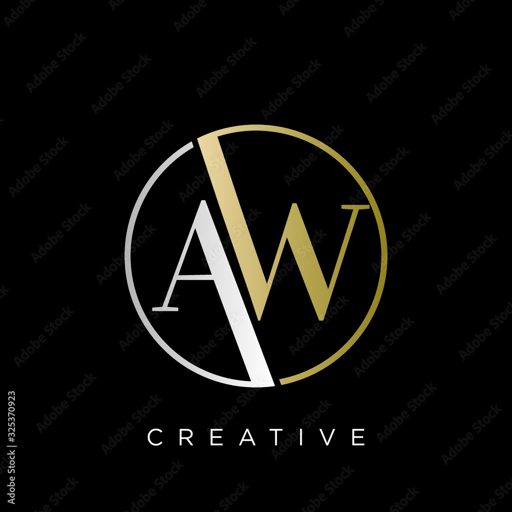 aw circle logo design
