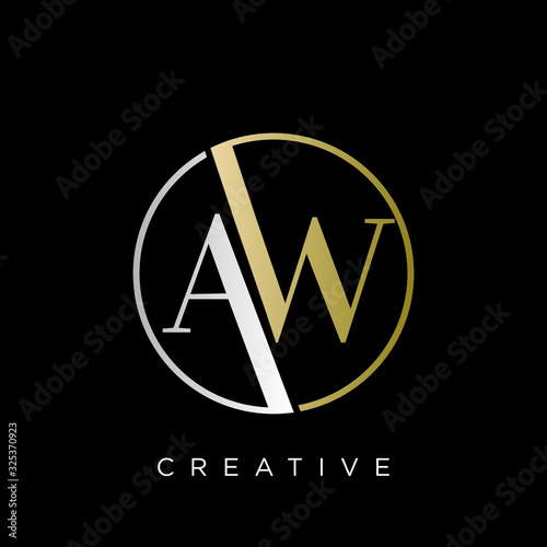 aw circle logo design
