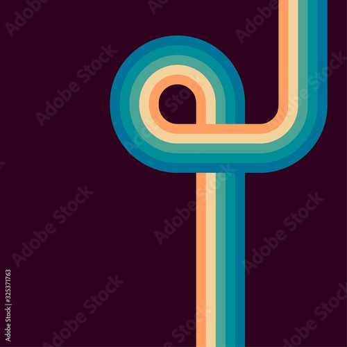 70s, 1970 abstract vector stock retro lines background. Vector illustration.