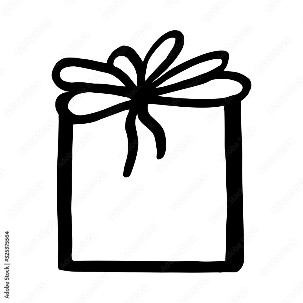Winter Holiday pattern with present. Vector illustration isolated on white background for Birthday, Merry Christmas, New year. Template design for invitation, poster, card. Doodle style. Winter Holiday pattern with present. Vector illustration isolated on white background for Birthday, Merry Christmas, New year. Template design for invitation, poster, card. Doodle style.