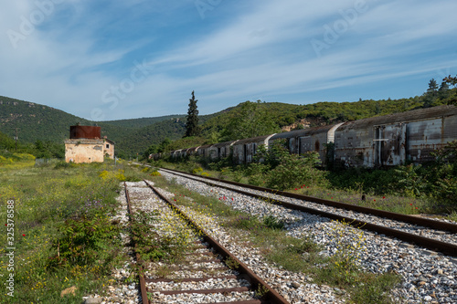 Avas Railway staion, old station not in use, in Northern Greece. photo