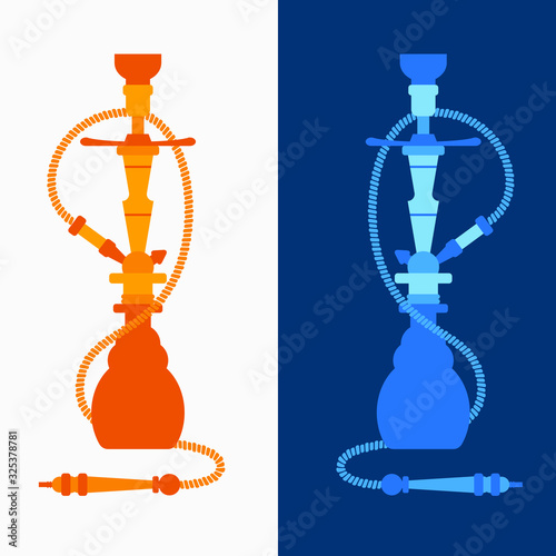 Flat style hookah in two variations.
