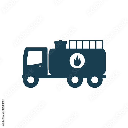 Isolated oil truck silhouette style icon vector design