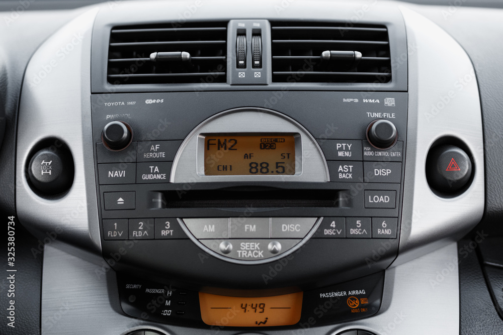 Control panel in a modern car Control panel in a modern car