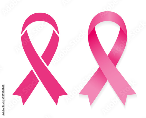 Pink Ribbon. 19 October - International Day of Breast Cancer - creative vector badges set.