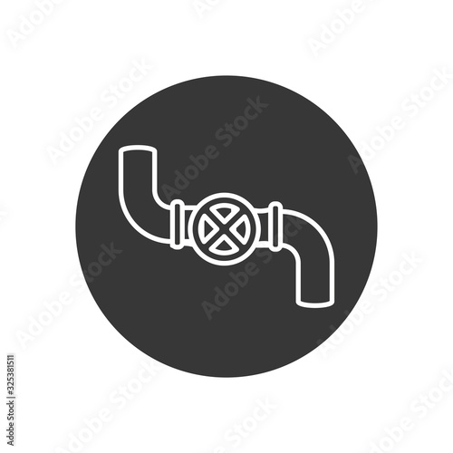 Isolated oil pipe line block style icon vector design