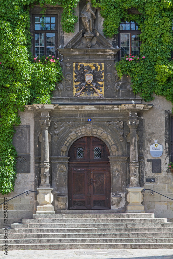 Detailansicht des Rathaus Quedlinburg