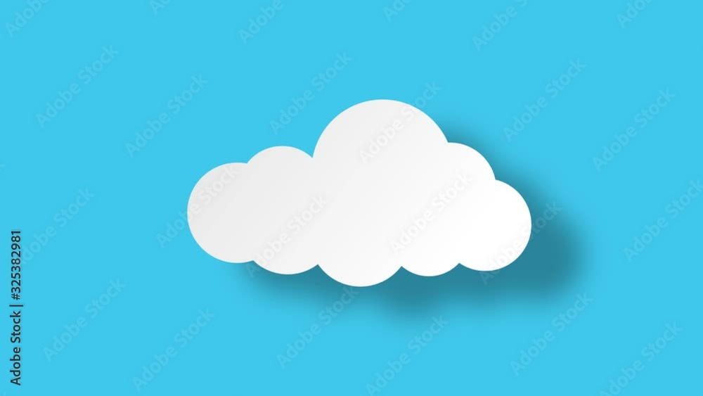 Cloud in flat style with shadow. Flat design. Paper cut style. Loop with alpha channel. Cloud in flat style with shadow. Flat design. Paper cut style. Loop with alpha channel.