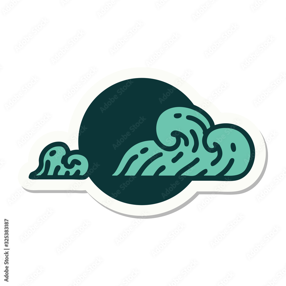 tattoo style sticker of clouds tattoo style sticker of clouds