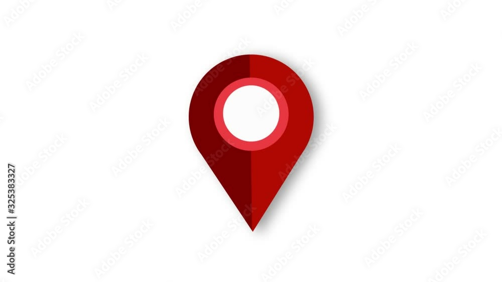Map marker icon loop white background. Map marker icon loop white background.