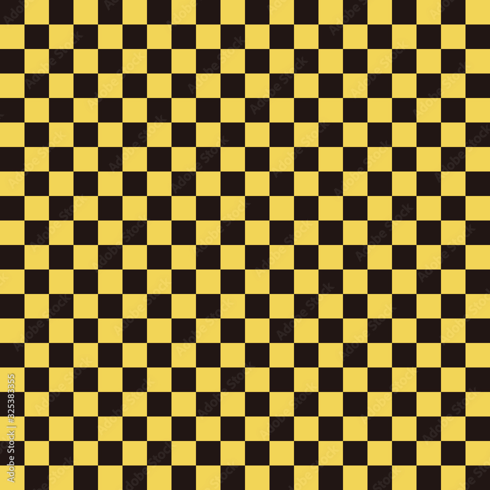 市松模様　黒×黄色2　S