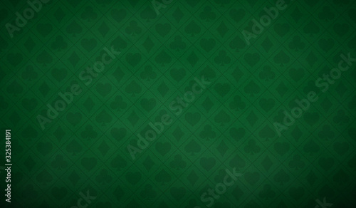 Poker table background in green color