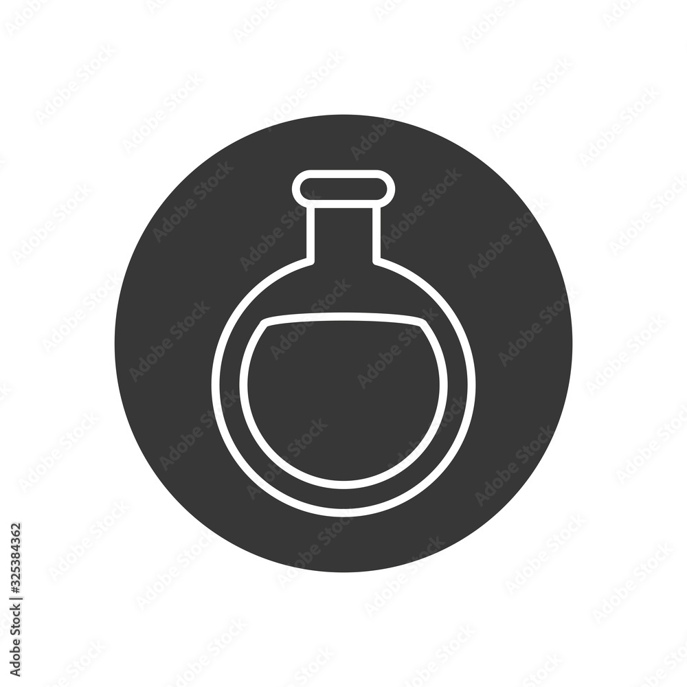 Isolated chemistry flask line block style icon vector design Isolated chemistry flask line block style icon vector design