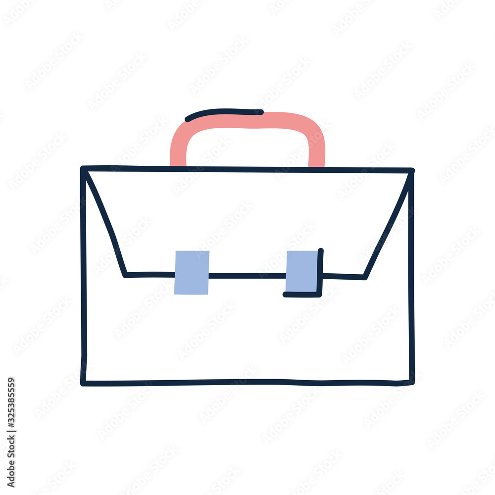 Isolated suitcase doodle line fill style icon vector design Isolated suitcase doodle line fill style icon vector design