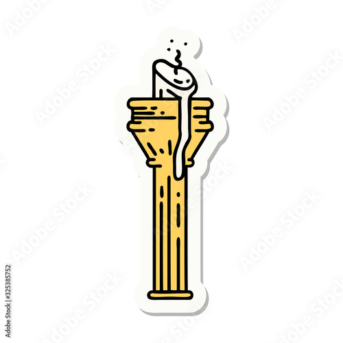tattoo style sticker of a candelabra