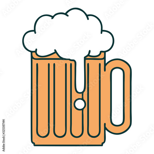 tattoo style icon of a beer tankard