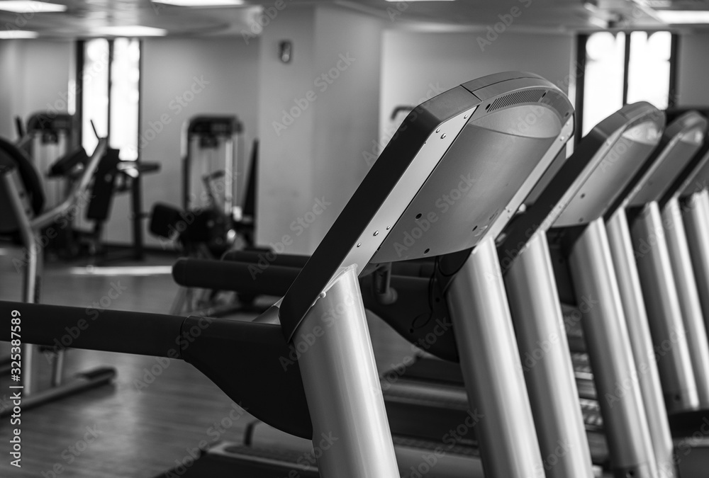 A number of treadmills in the gym A number of treadmills in the gym