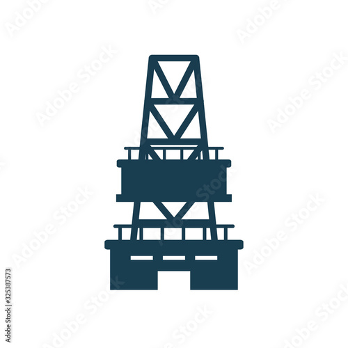 Isolated oil tower silhouette style icon vector design