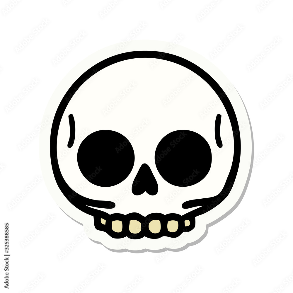 tattoo style sticker of a skull tattoo style sticker of a skull