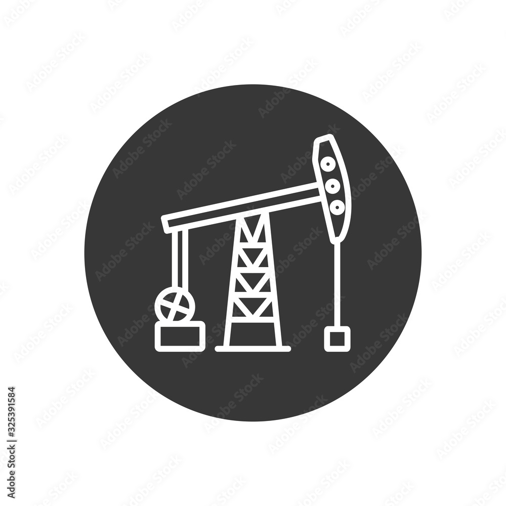 Isolated oil pump line block style icon vector design Isolated oil pump line block style icon vector design