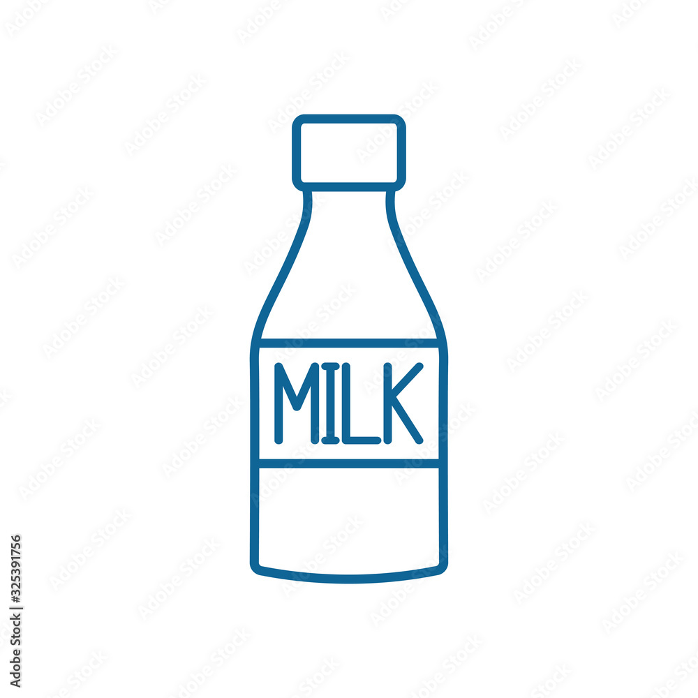 Isolated milk bottle line style icon vector design
