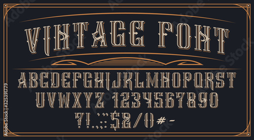 Decorative vintage font on the dark background.