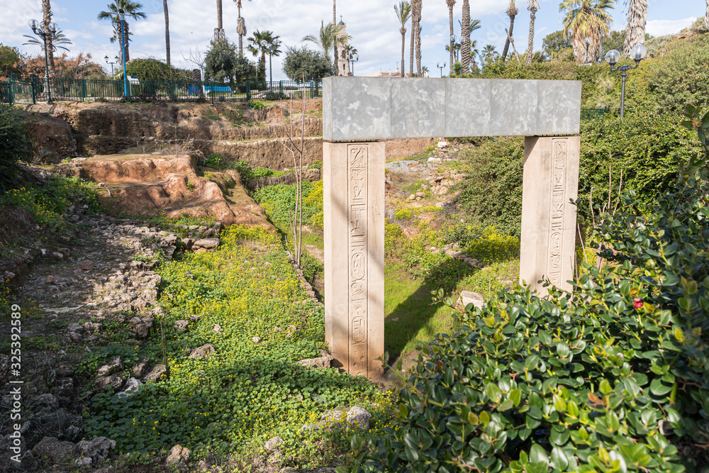 Naklejka premium The Ramses Gate in the Ramses Gate garden in old Yafo in Israel