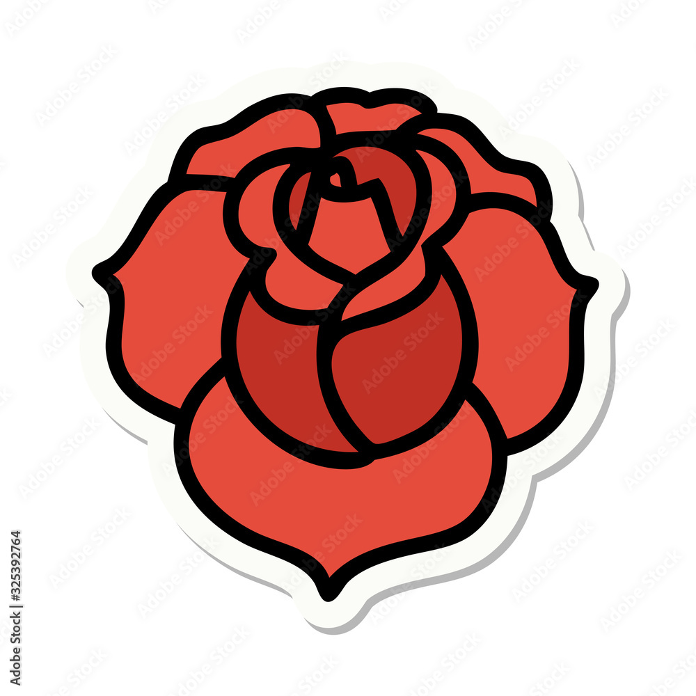 tattoo style sticker of a flower tattoo style sticker of a flower