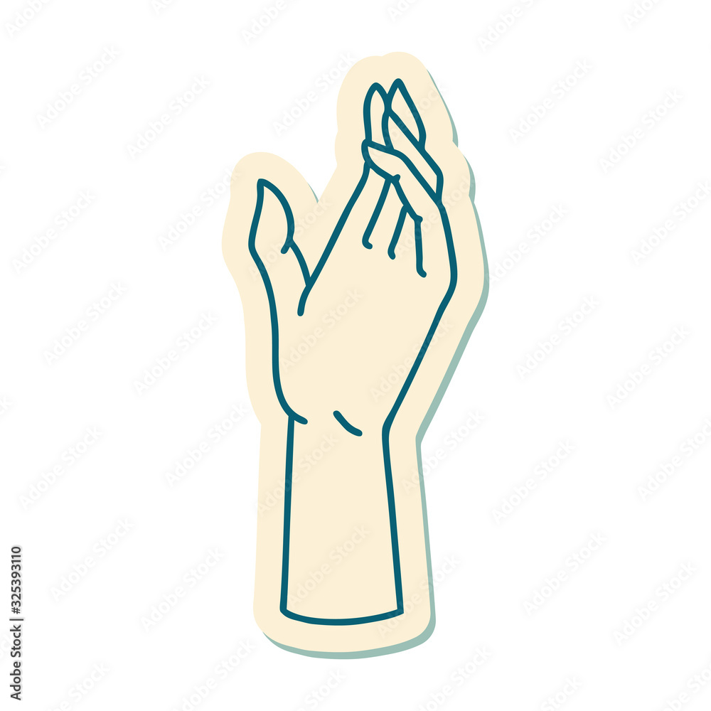tattoo style sticker of a hand