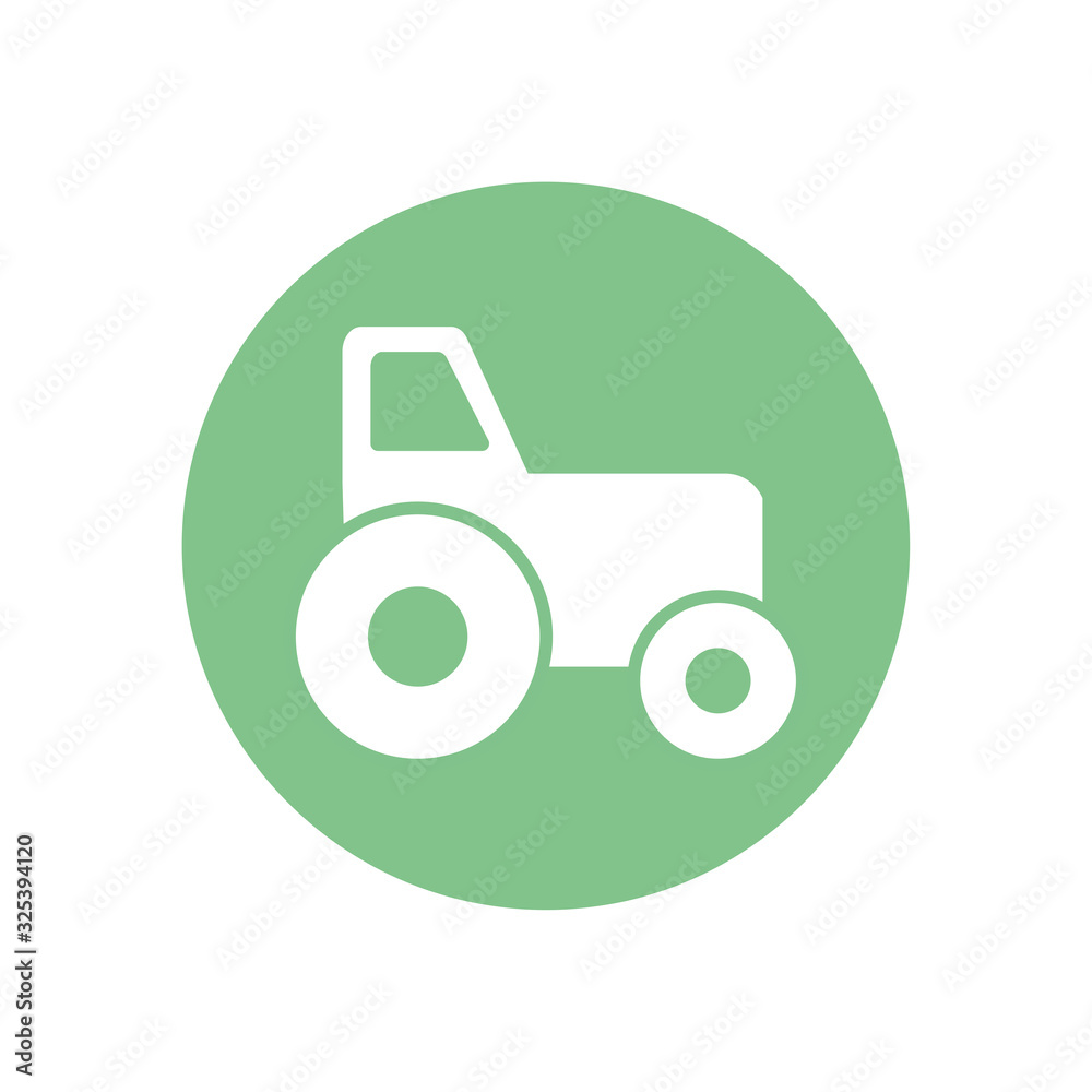 Isolated tractor silhouette block style icon vector design Isolated tractor silhouette block style icon vector design