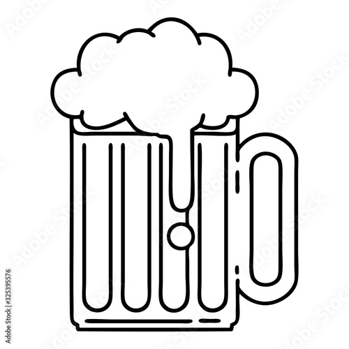 black line tattoo of a beer tankard