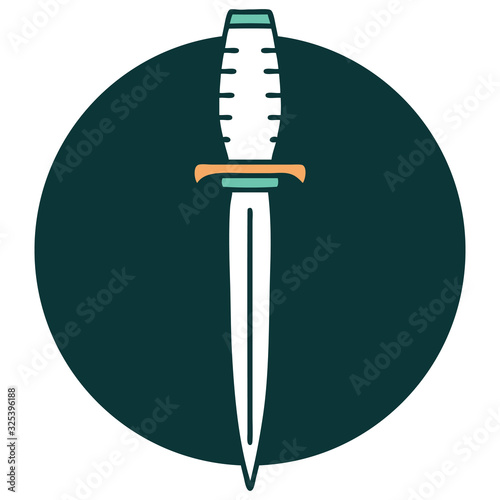 tattoo style icon of a dagger