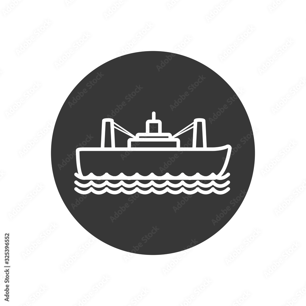 Isolated oil ship line block style icon vector design